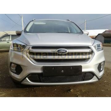 Защита радиатора Ford Kuga II 2016- black низ PREMIUM
