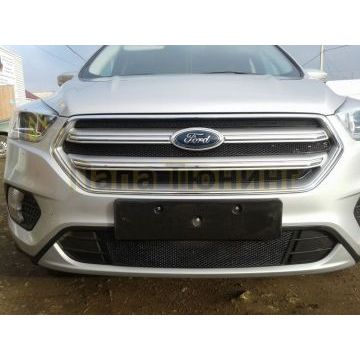 Защита радиатора Ford Kuga II 2016- black низ PREMIUM