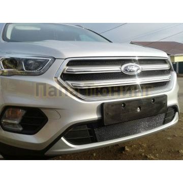 Защита радиатора Ford Kuga II 2016- black низ PREMIUM