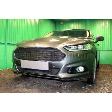 Защита радиатора Ford Mondeo V 2015- black верх PREMIUM