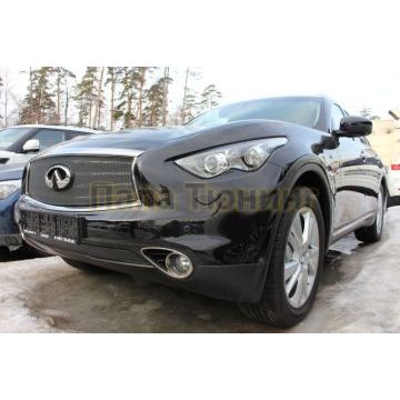 Защита радиатора Infiniti FX37 II 2010-2013/QX70 2013- black низ PREMIUM