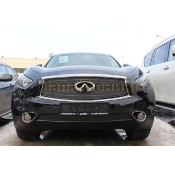 Защита радиатора Infiniti FX37 II 2010-2013/QX70 2013- black низ PREMIUM