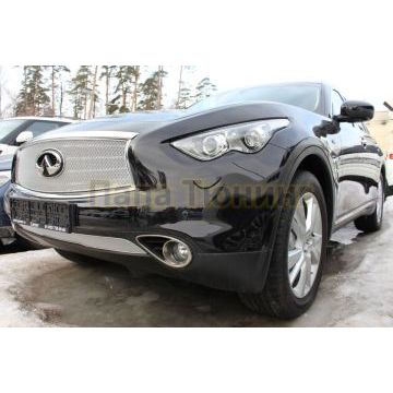 Защита радиатора Infiniti FX37 II 2010-2013/QX70 2013- chrome низ с FCW PREMIUM