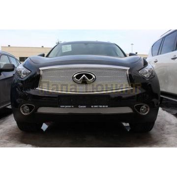 Защита радиатора Infiniti FX37 II 2010-2013/QX70 2013- chrome низ с FCW PREMIUM