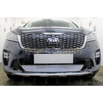 Защита радиатора Kia Sorento Prime 2017- chrome PREMIUM