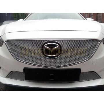 Защита радиатора Mazda 6 2012-2015 chrome верх PREMIUM