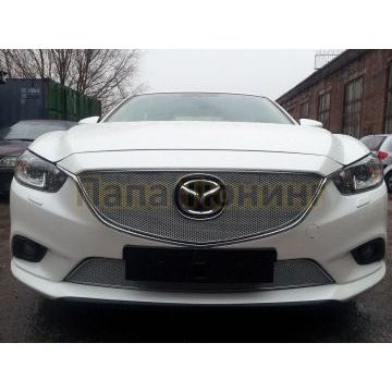 Защита радиатора Mazda 6 2012-2015 chrome верх PREMIUM