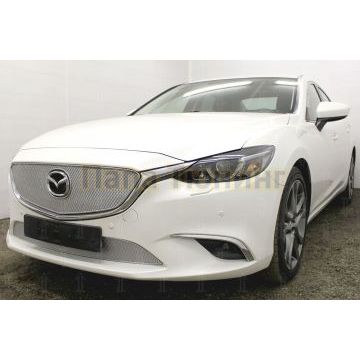 Защита радиатора Mazda 6 2015-2018 (Supreme, Supreme Plus, Executive) chrome верх PREMIUM
