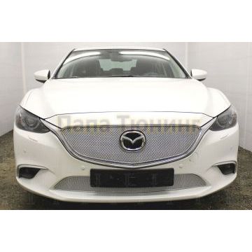 Защита радиатора Mazda 6 2015-2018 (Supreme, Supreme Plus, Executive) chrome верх PREMIUM