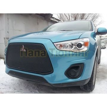 Защита радиатора Mitsubishi ASX 2013-2017 black верх PREMIUM