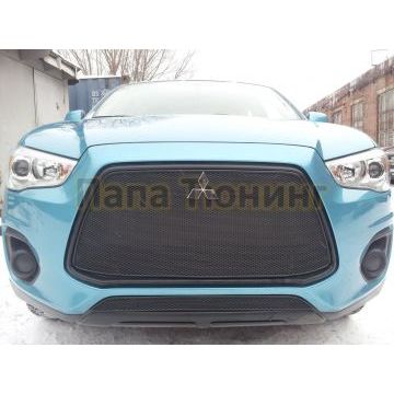 Защита радиатора Mitsubishi ASX 2013-2017 black верх PREMIUM