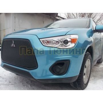 Защита радиатора Mitsubishi ASX 2013-2017 black верх PREMIUM