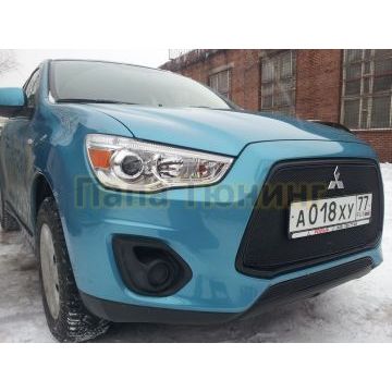 Защита радиатора Mitsubishi ASX 2013-2017 black верх PREMIUM