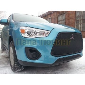 Защита радиатора Mitsubishi ASX 2013-2017 black верх PREMIUM