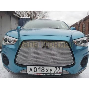 Защита радиатора Mitsubishi ASX 2013-2017 chrome низ PREMIUM