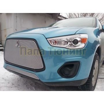 Защита радиатора Mitsubishi ASX 2013-2017 chrome низ PREMIUM