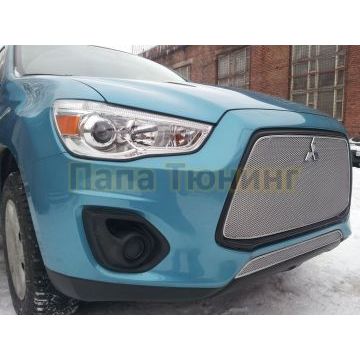 Защита радиатора Mitsubishi ASX 2013-2017 chrome низ PREMIUM
