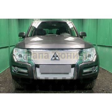 Защита радиатора Mitsubishi Pajero IV 2015- chrome низ PREMIUM