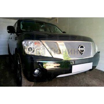 Защита радиатора Nissan Patrol 2010-2013 chrome низ с FCW PREMIUM