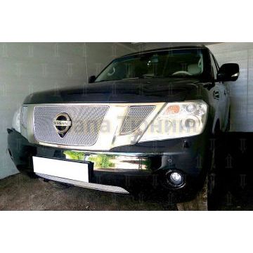 Защита радиатора Nissan Patrol 2010-2013 chrome низ с FCW PREMIUM