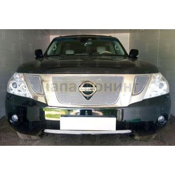 Защита радиатора Nissan Patrol 2010-2013 chrome низ с FCW PREMIUM