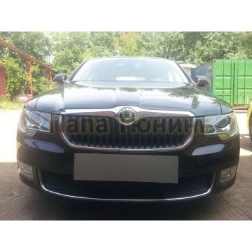 Защита радиатора Skoda Superb 2009-2013 black PREMIUM