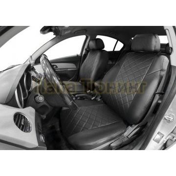 Чехол Экокожа Rival задняя спинка 40/60, рисунок Ромб для Chevrolet Cruze I Sd, Hb, Sw 2009-2015