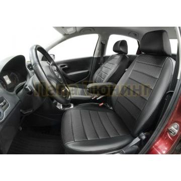 Чехол Экокожа Rival задняя спинка 40/60, рисунок Строчка для Volkswagen Polo V Sd 2009-2015 2015-