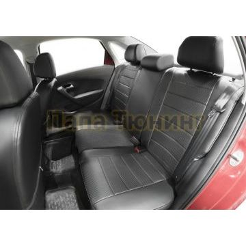 Чехол Экокожа Rival задняя спинка 40/60, рисунок Строчка для Volkswagen Polo V Sd 2009-2015 2015-