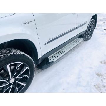 Пороги алюминиевые Rival BMW Style V2 для Chery Tiggo 5 2014-