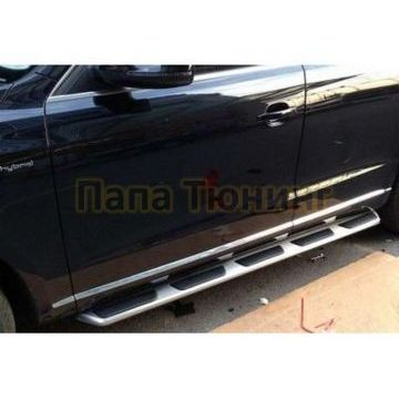 Пороги алюминиевые OEM Tuning для Audi Q7 2015-