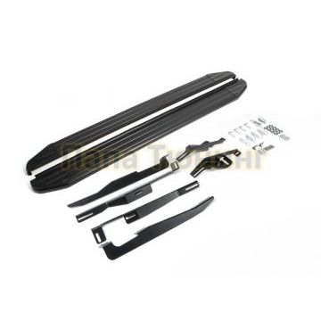 Пороги алюминиевые Rival Black-Premium для Opel Mokka/Chevrolet Tracker 2012-2021