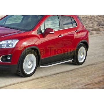 Пороги алюминиевые Rival Premium для Opel Mokka/Chevrolet Tracker 2012-2021