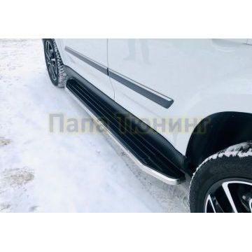 Пороги алюминиевые Rival Premium для Nissan Murano 2009-2016