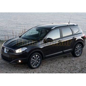 Пороги алюминиевые Rival Black-Premium для Nissan Qashqai/X-Trail T32/Renault Koleos 2014-