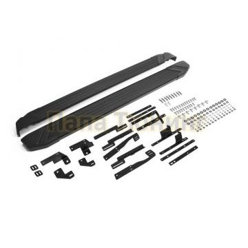 Пороги алюминиевые Rival Black Start для Nissan X-Trail T32 2018-