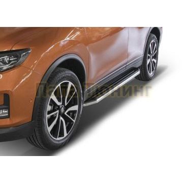 Пороги алюминиевые Rival Premium для Nissan X-Trail T32 2018-