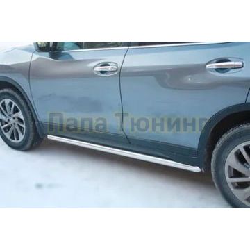 Защита порогов труба D 60,3 ALFeco для Nissan X-Trail 2018-