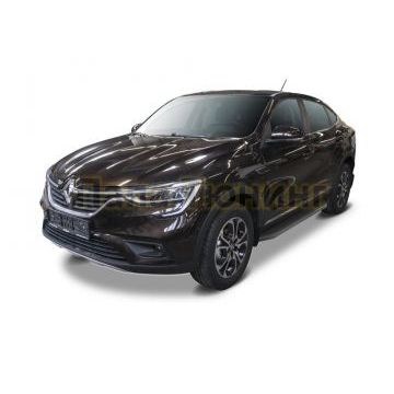 Пороги алюминиевые Rival Black-Premium для Nissan Terrano 2014-/Renault Duster 2011-/Renault Kaptur 2020-/Renault Arkana 2019-
