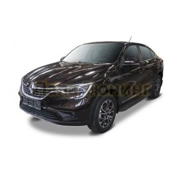 Пороги алюминиевые Rival Black Start для Nissan Terrano 2014-/Renault Duster 2011-/Renault Kaptur 2020-/Renault Arkana 2019-