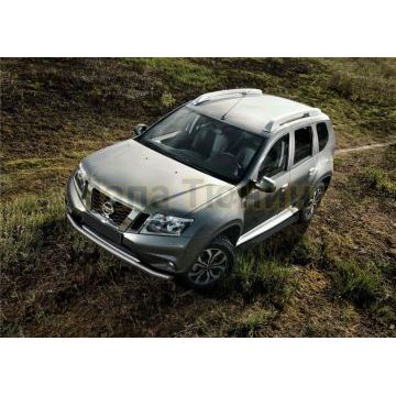 Пороги алюминиевые Rival Black Start для Nissan Terrano 2014-/Renault Duster 2011-/Renault Kaptur 2020-/Renault Arkana 2019-