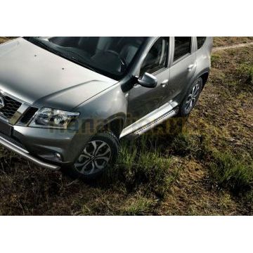Пороги алюминиевые Rival Bmv Style V2 для Nissan Terrano 2014-/Renault Duster 2011-/Renault Kaptur 2020-/Renault Arkana 2019-