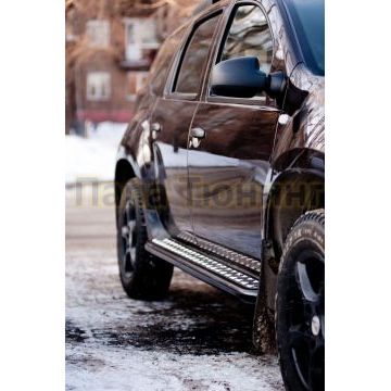 Пороги "Эстонец" d51 черная труба для Renault Duster/Nissan Terrano 2011-2015/2014-