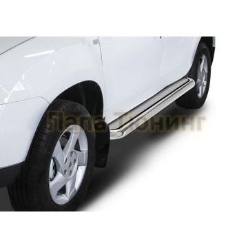 Пороги алюминиевые Rival "Эстонец" для Nissan Terrano/Renault Duster 2011-