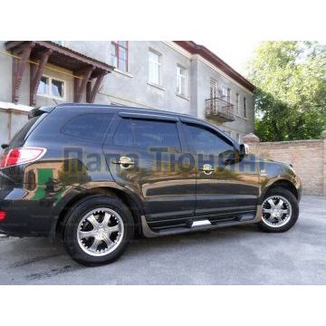 Пороги алюминиевые OEM Tuning для Hyundai Santa Fe 2006-2012