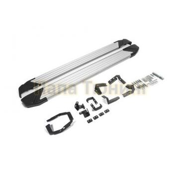 Пороги алюминиевые Rival Start для Hyundai Santa Fe 2018-