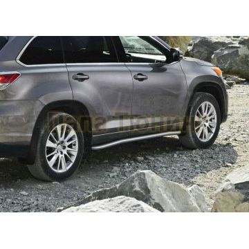 Защита штатных порогов 76 мм Rival для Toyota Highlander 2010-2014