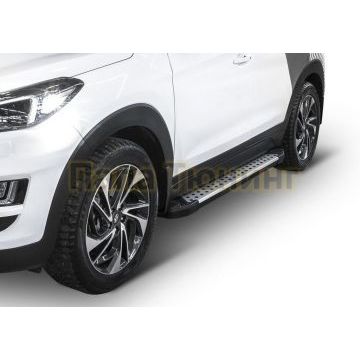 Пороги алюминиевые Rival BMW-Style для Hyundai Tucson 2015-2021/Kia Sportage 2015-2021