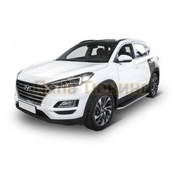 Пороги алюминиевые Rival Premium для Hyundai Tucson 2015-2021/Kia Sportage 2015-2021