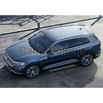 Пороги алюминиевые Rival BMW Style V2 для Volkswagen Touareg 2018-